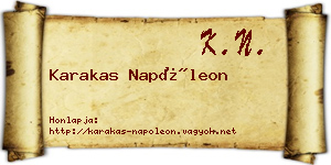 Karakas Napóleon névjegykártya
